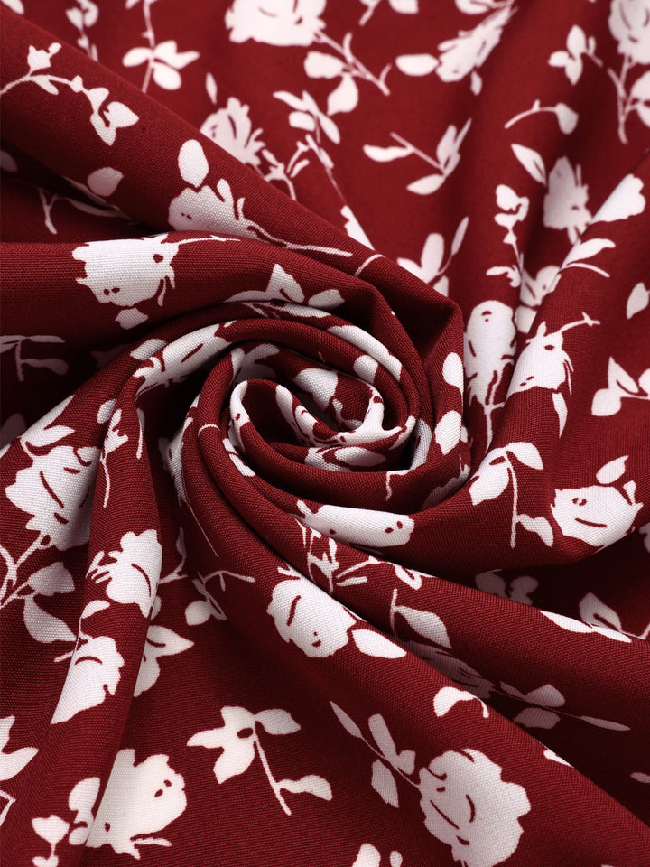 1940s Lapel Buttons Ditsy Floral Dress — the kind of 1940s dress that makes strangers smile