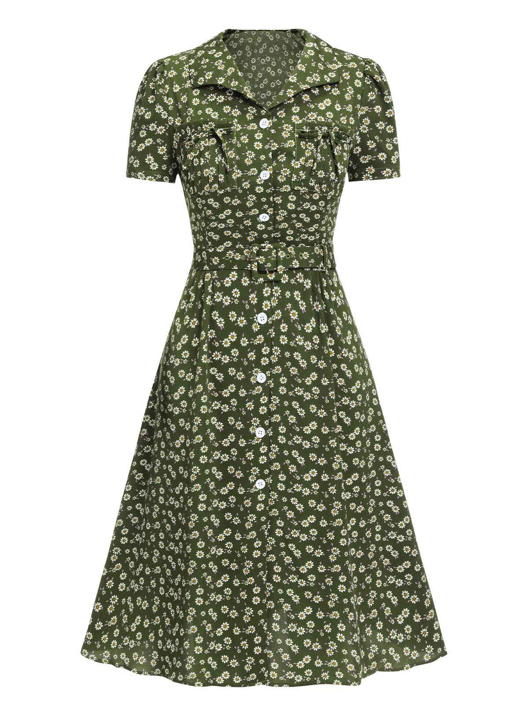 1940s Lapel Buttons Ditsy Floral | 1940s | vintage dress, retro fashion