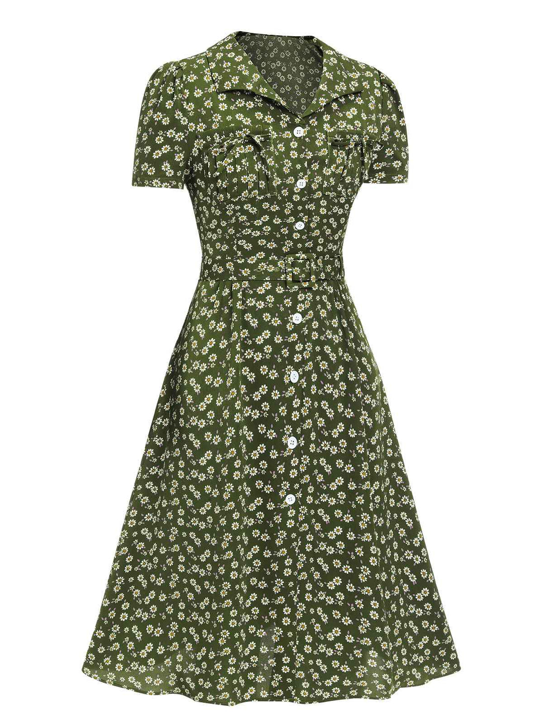 1940s Lapel Buttons Ditsy Floral | 1940s | vintage dress, retro fashion