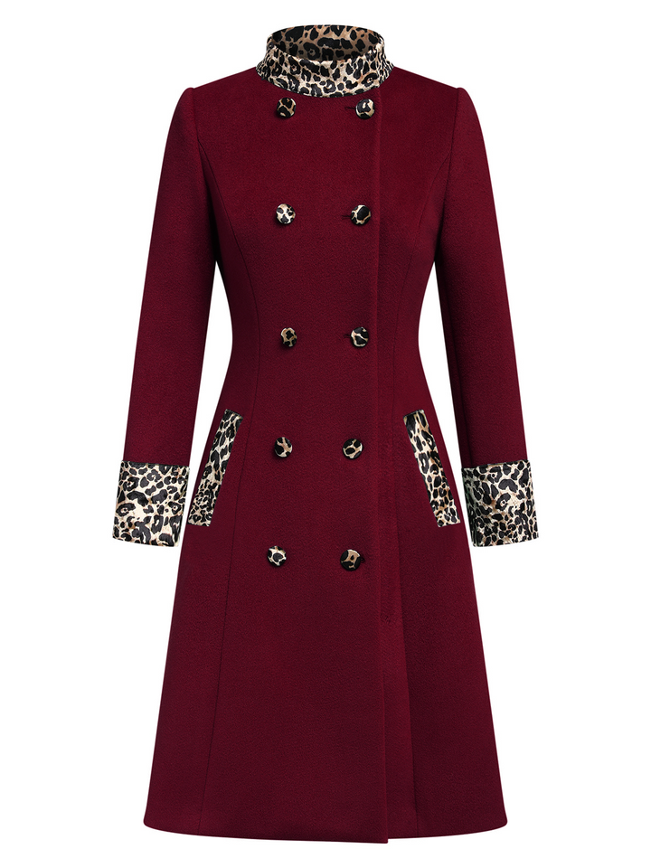 1940s Leopard Patchwork Button Coat - vintage fashion, style