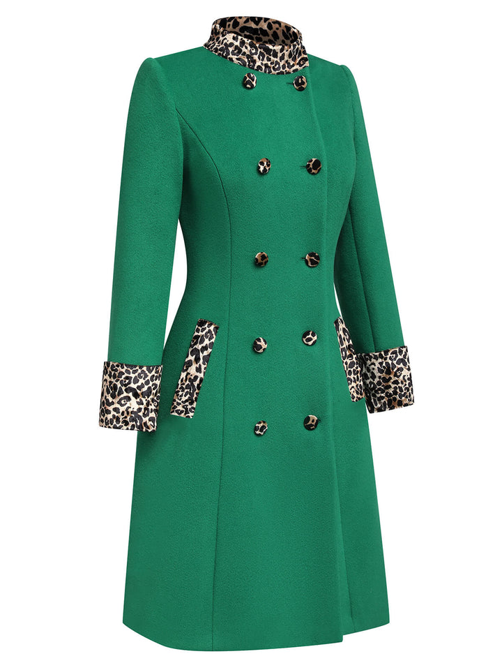 1940s Leopard Patchwork Button Coat - vintage fashion, style