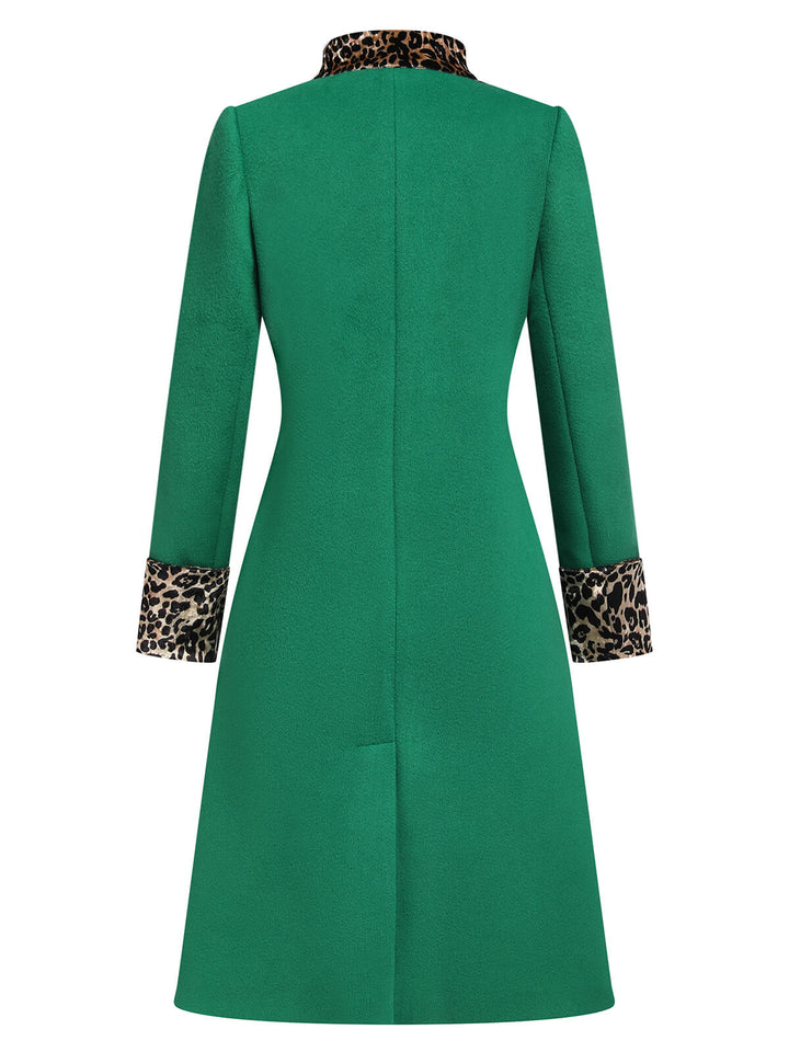 1940s Leopard Patchwork Button Coat - vintage fashion, style