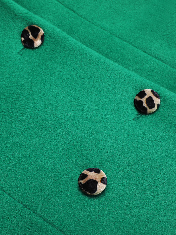 1940s Leopard Patchwork Button Coat - vintage fashion, style