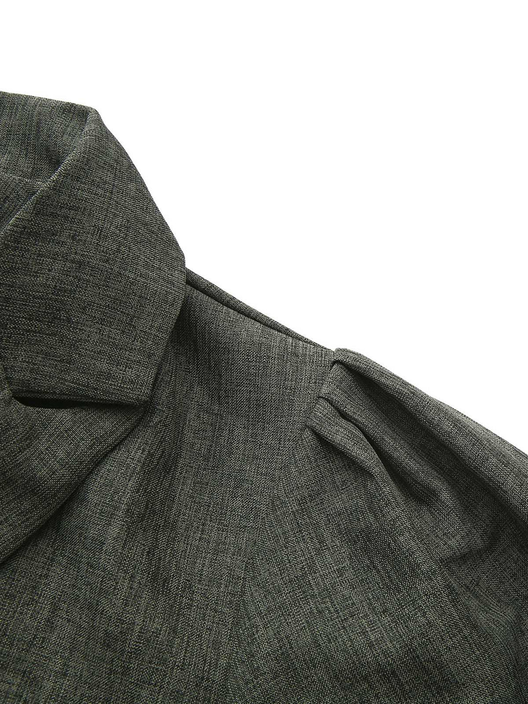 1940s Notched Collar Lantern Sleeve Button Dress - vintage dress, retro fashion