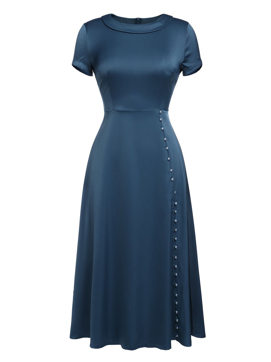 1940s Pearl Buttons Solid Darlene Dress: timeless style reimagined