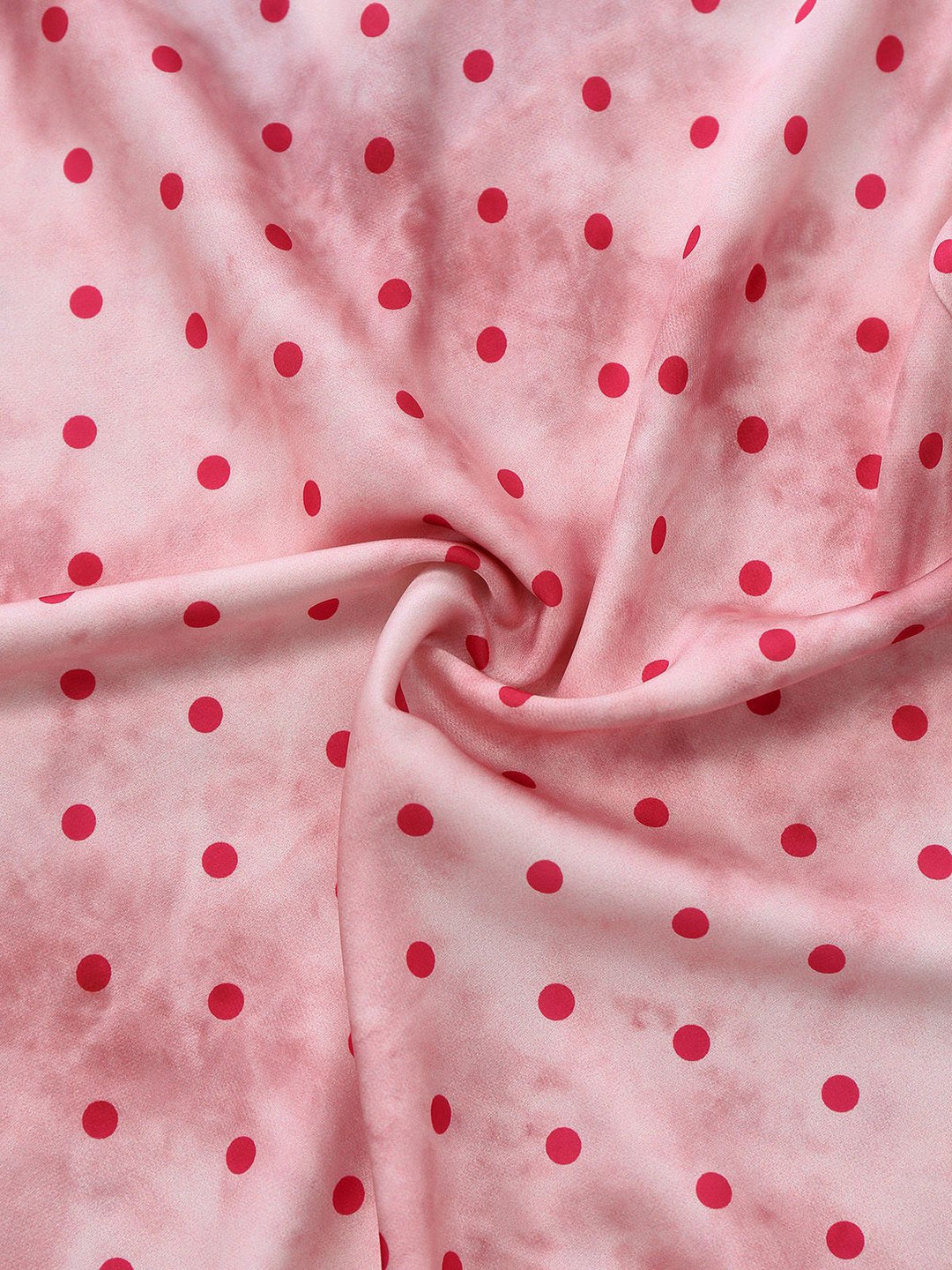 Pink Satin Polka Dot Lace Trim Backless Nightdress - vintage dress, retro fashion