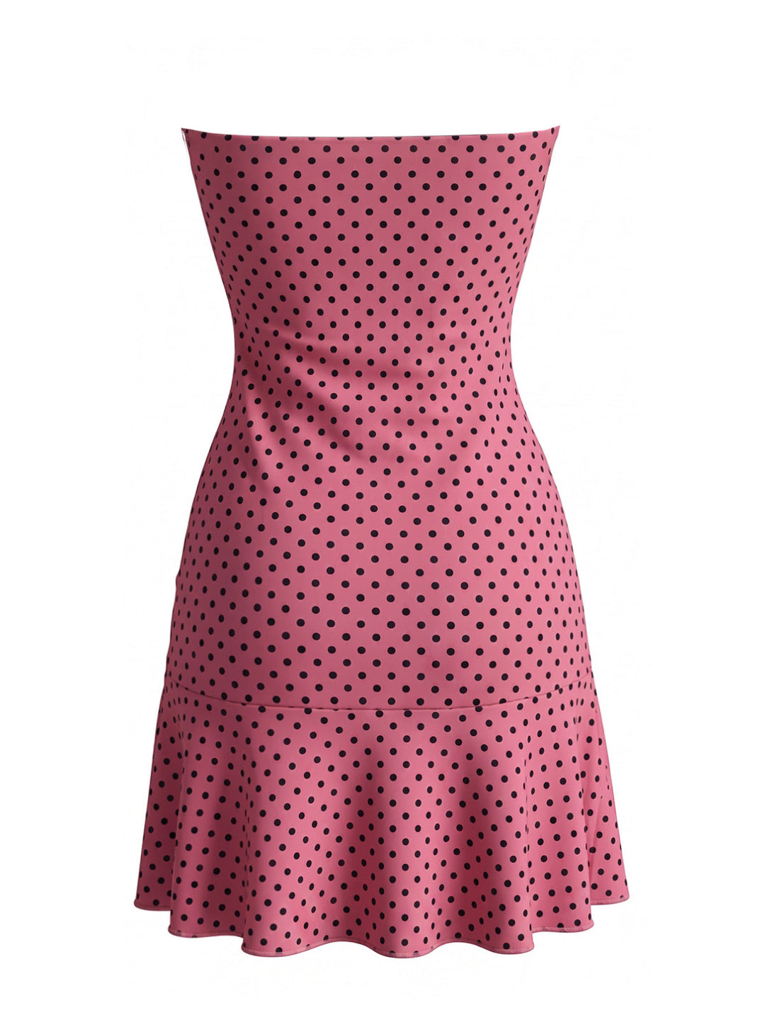 1940s-Polka-Dot-Bandeau-Ruffle-Dress, vintage, retro, dress