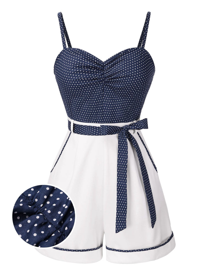 1940s Polka Dot Patchwork Suspender Romper: timeless 1940s elegance she makes her own