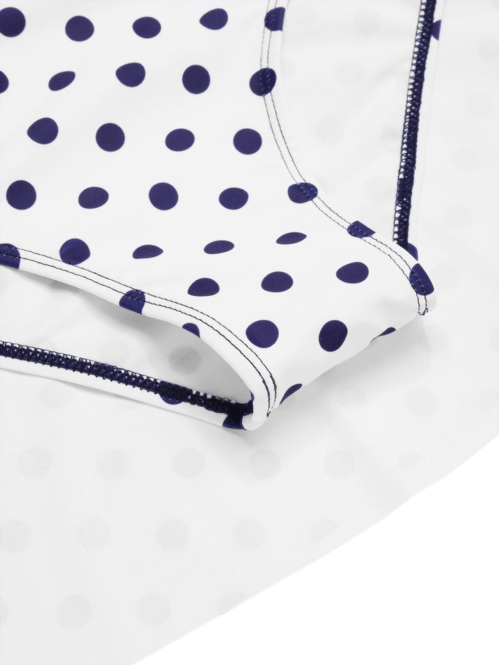Polka Dots Patchwork Halter Swimdress - vintage dress, retro fashion, elegant style for vintage lovers