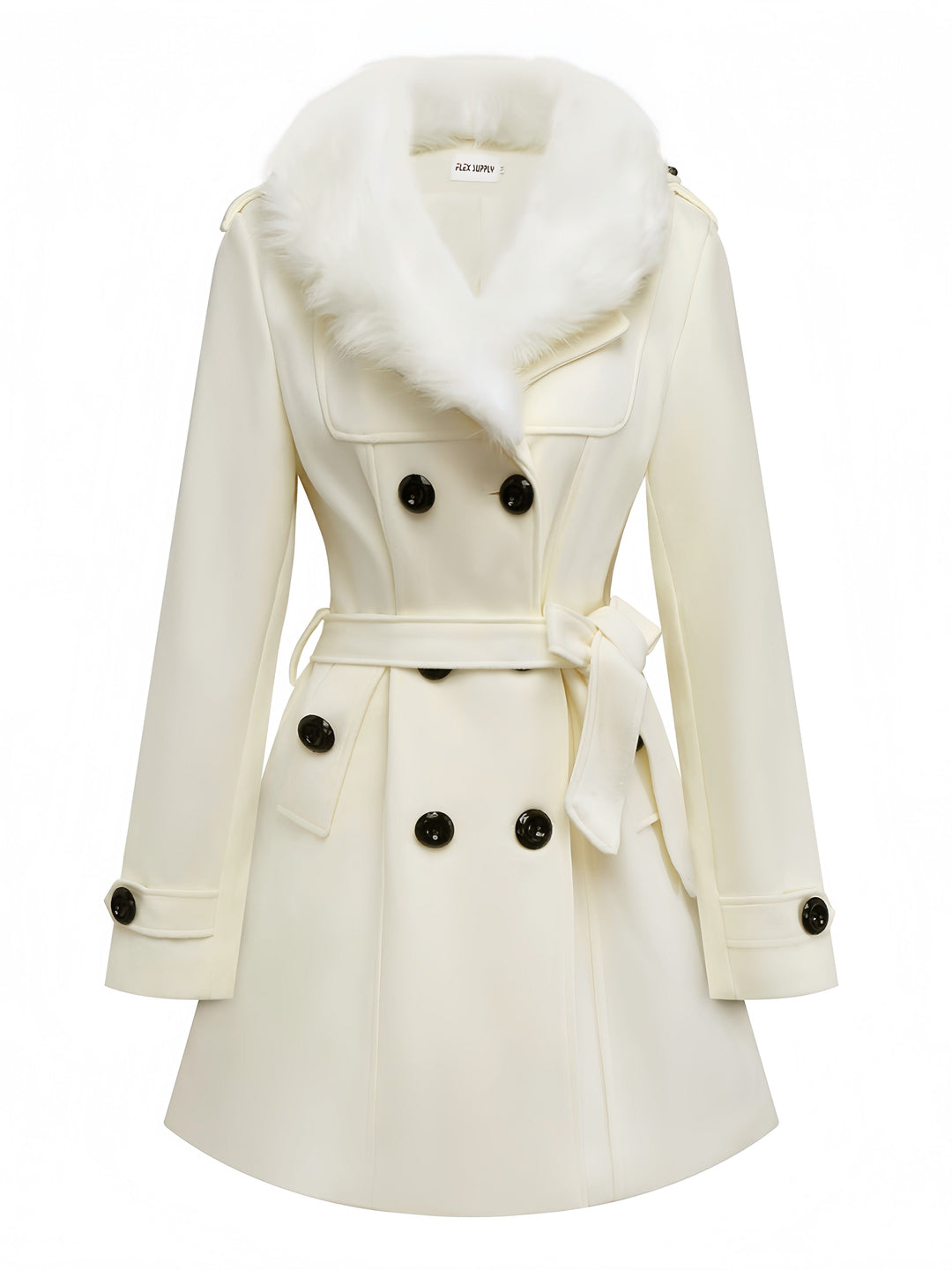 1940s Removable Faux-Fur Collar Buttons Coat - vintage fashion, style