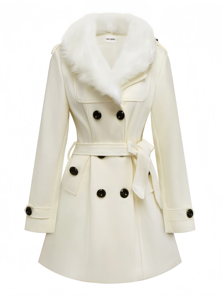 1940s Removable Faux-Fur Collar Buttons Coat - vintage fashion, style