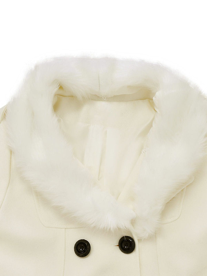 1940s Removable Faux-Fur Collar Buttons Coat - vintage fashion, style