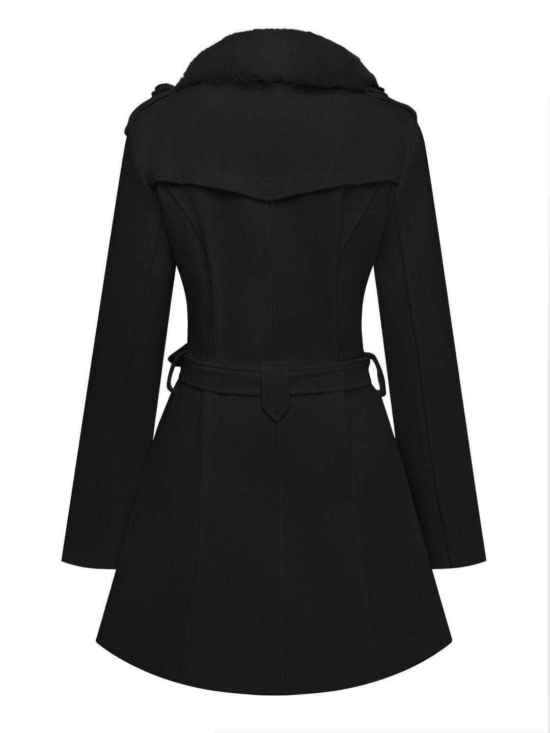 1940s Removable Faux-Fur Collar Buttons Coat - vintage fashion, style