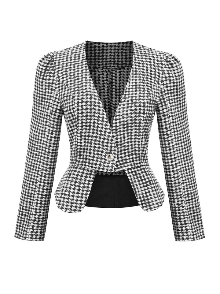 1940s Plaid Button Fitted Blazer: timeless style reimagined