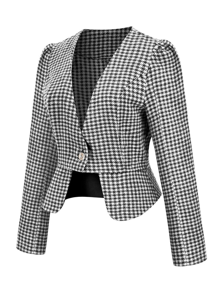 1940s Plaid Button Fitted Blazer — vintage elegance for the modern woman