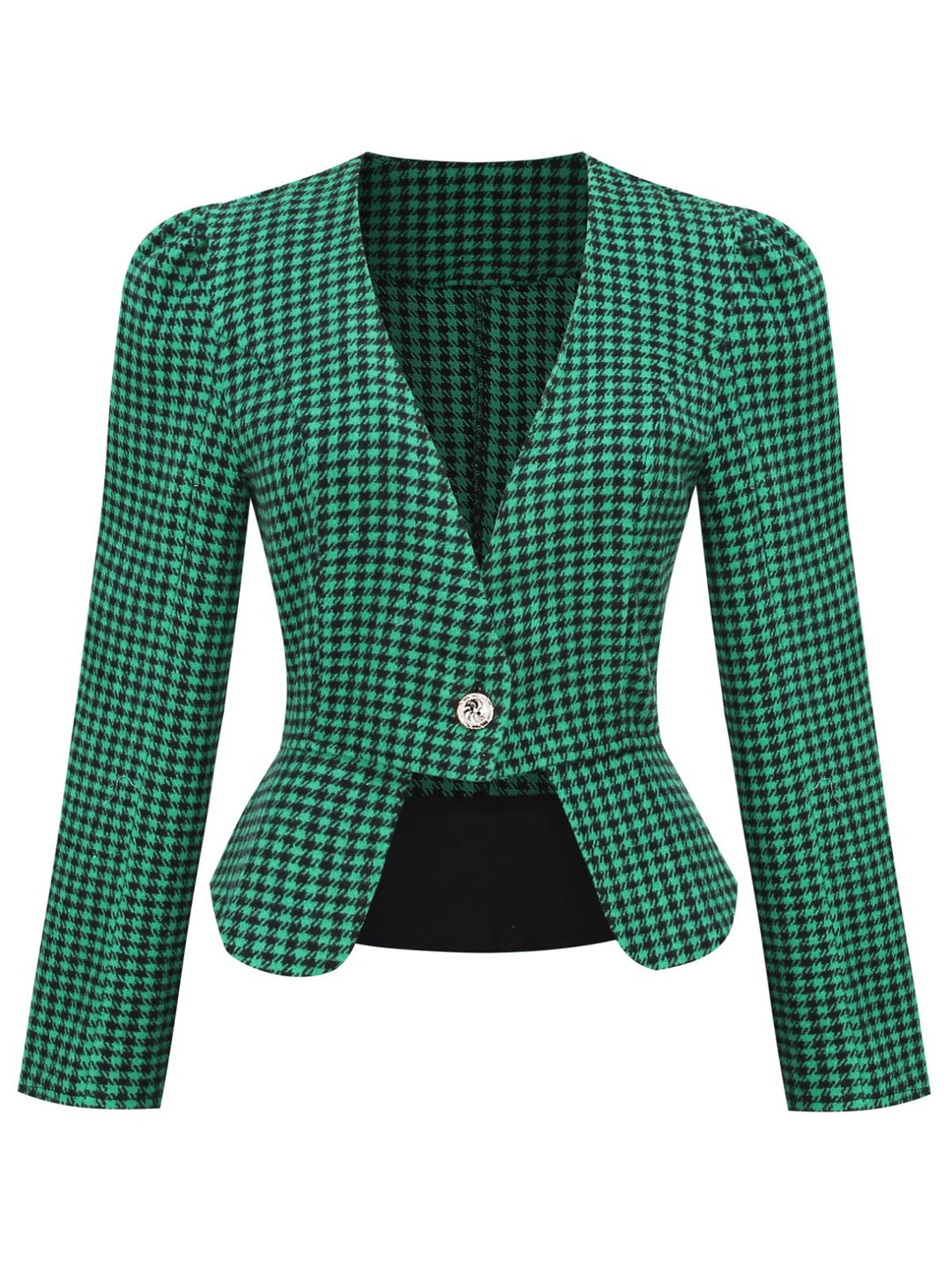 1940s Plaid Button Fitted Blazer — 1940s sophistication that wraps her in quiet power