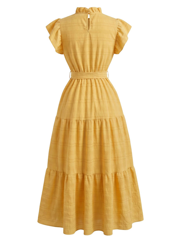Yellow 1940s Ruffle Vintage Classic Dress 4