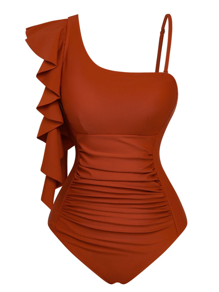 1940s Ruffle One Piece Swimsuit