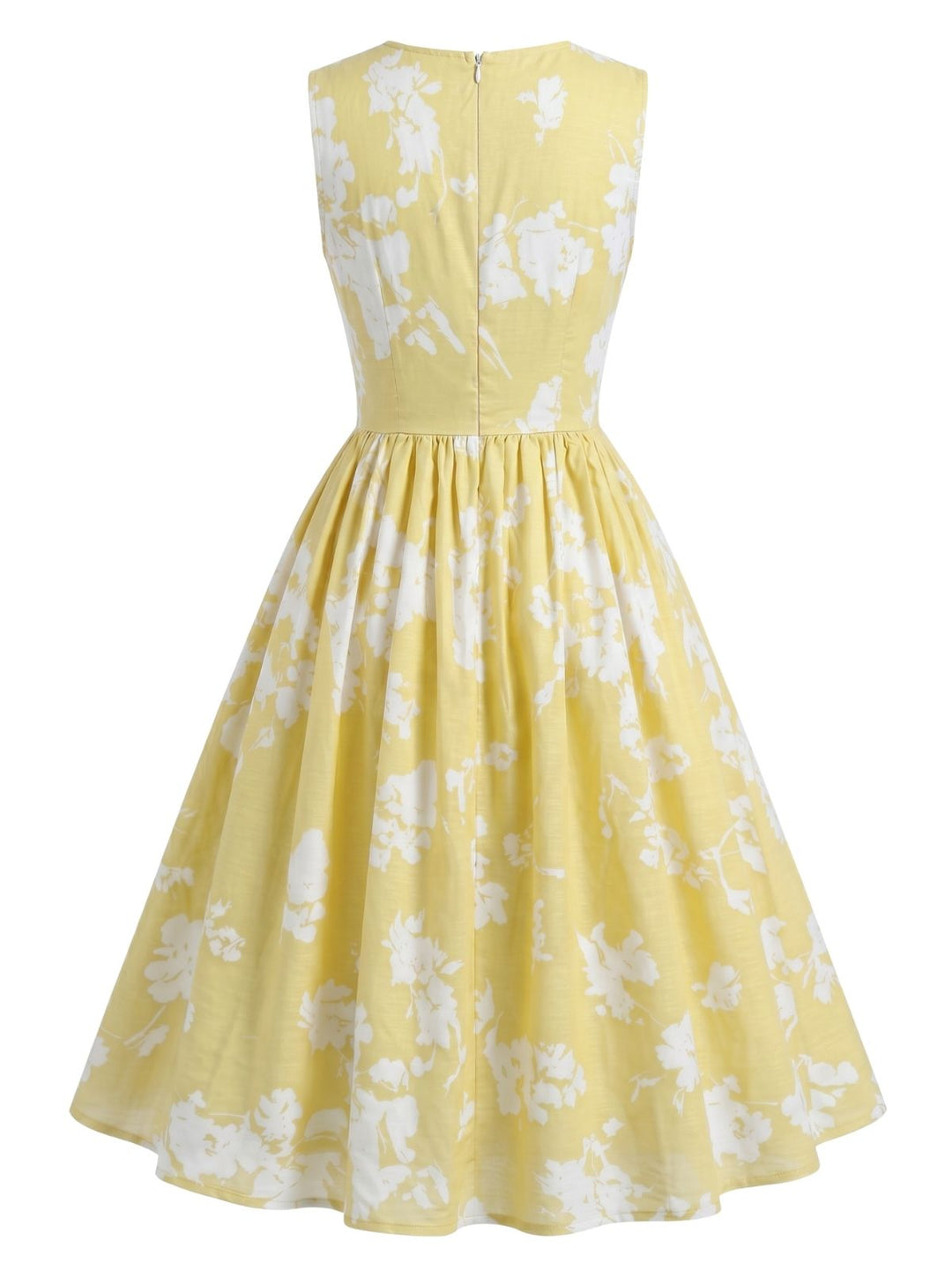 1940s Slashed Sleeveless Floral A-Line Maxi Dress, vintage dress, retro fashion, floral print - perfect for women who love vintage and retro fashion