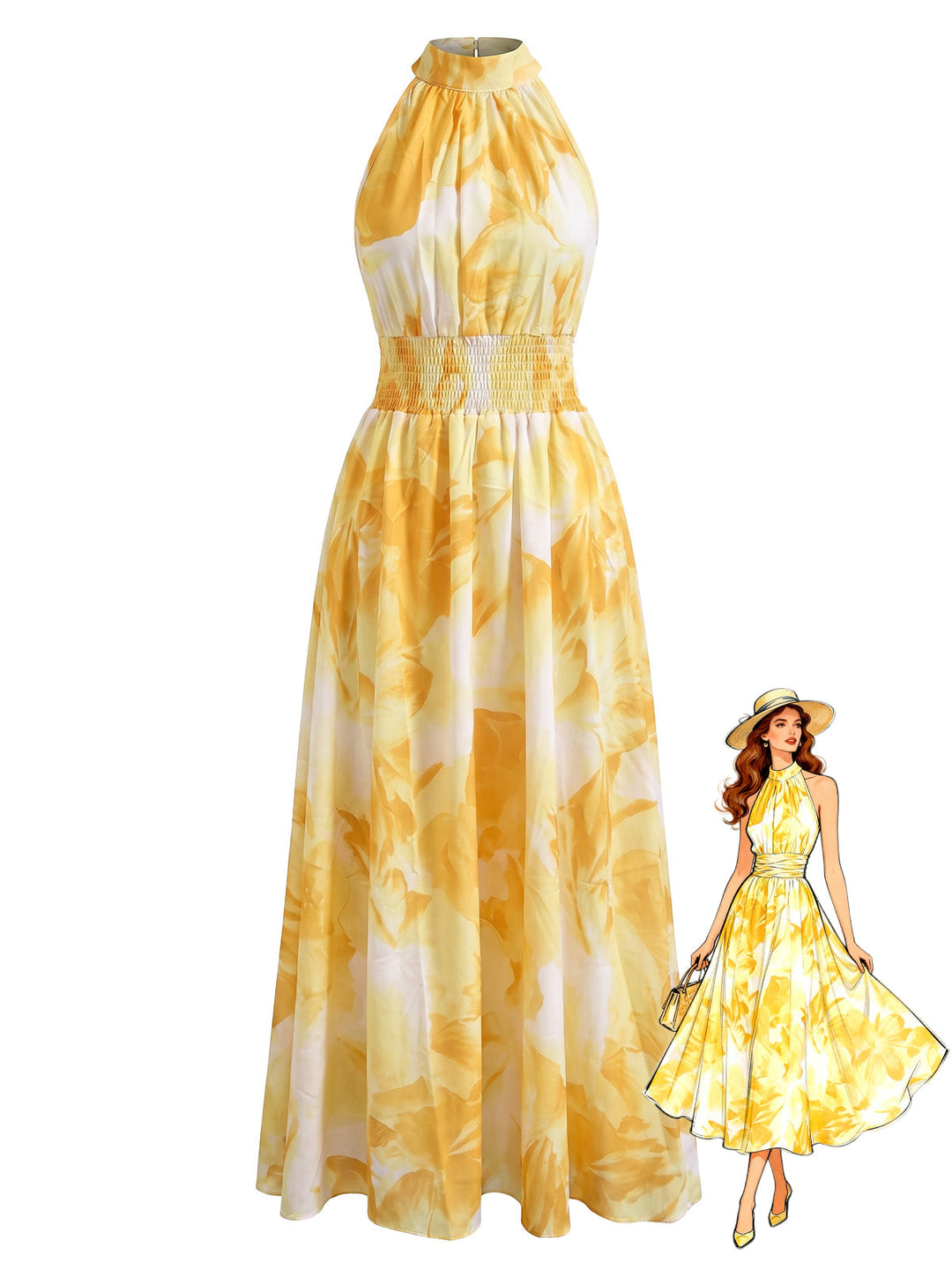 1940s Sleeveless A-Line Midi Dress, vintage dress, retro fashion - perfect for women who love vintage and retro fashion