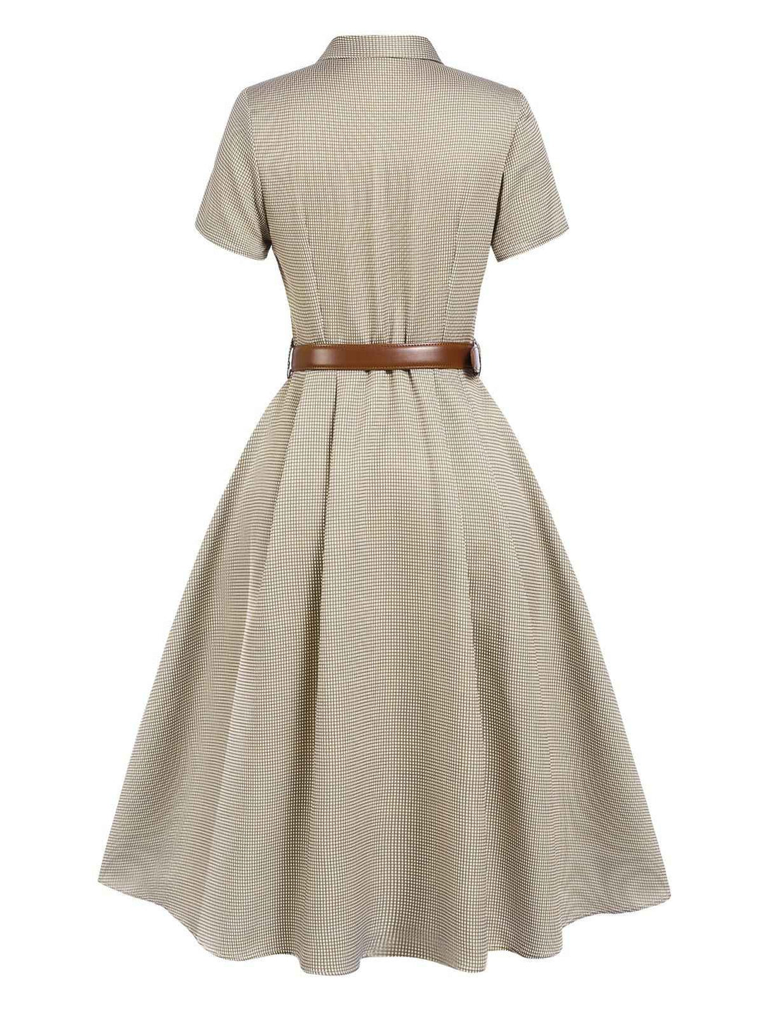 1940s Small Windowpane Plaid Dress — the kind of 1940s dress that makes strangers smile