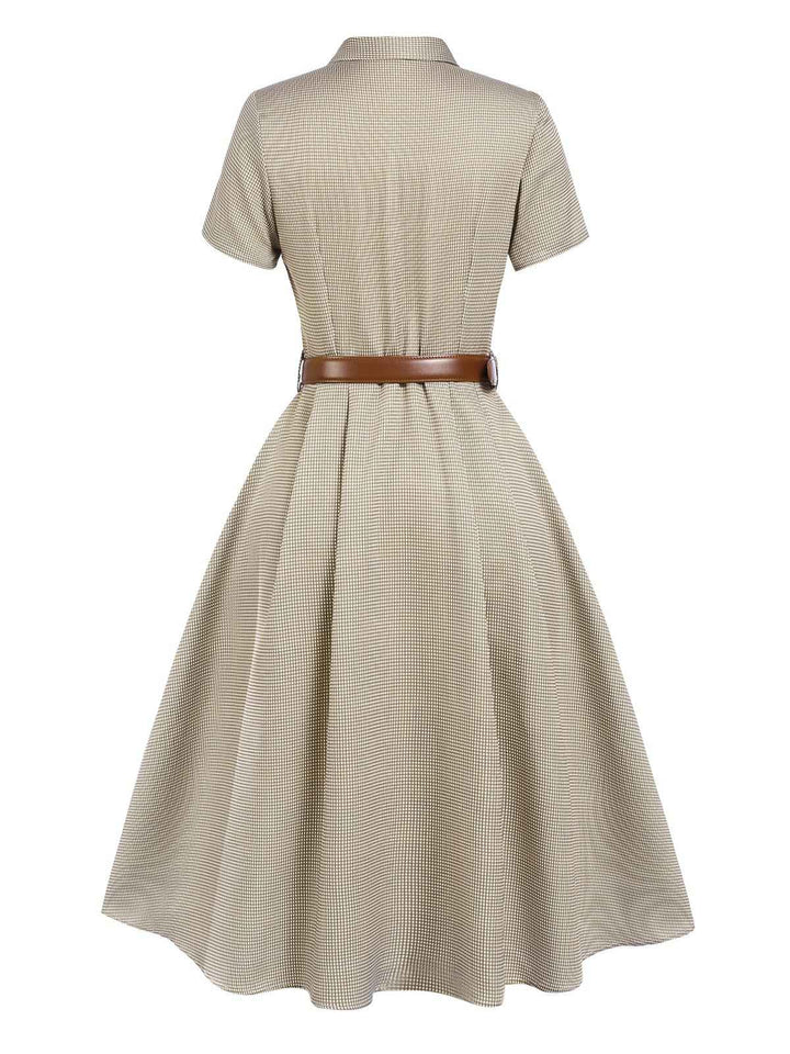 1940s Small Windowpane Plaid Dress — the kind of 1940s dress that makes strangers smile