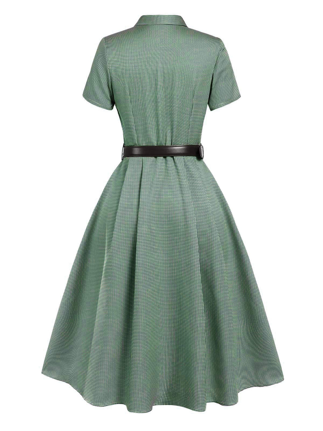 1940s Small Windowpane Plaid Dress — the kind of 1940s dress that makes strangers smile