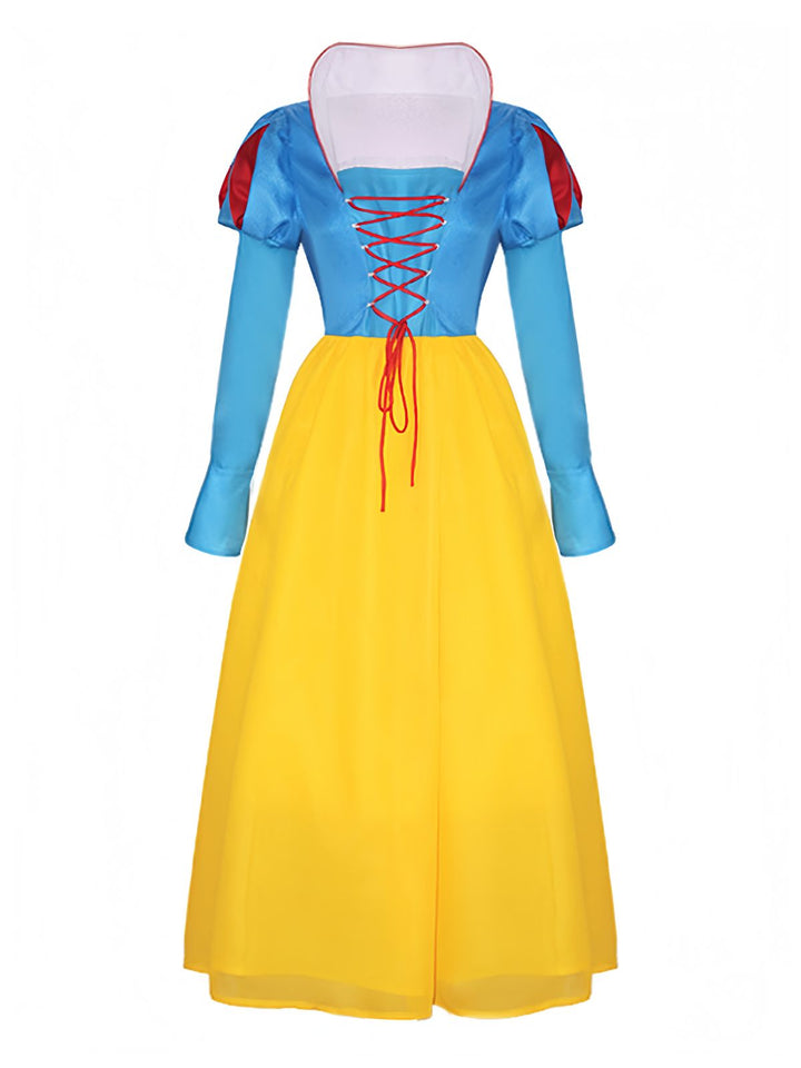 She slips into this 1940s Snow White Style Mesh Patchwork Dress and suddenly it&