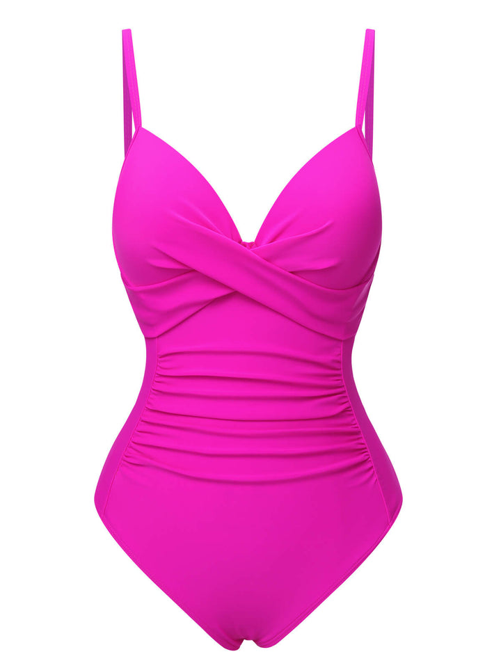 1940s Solid Bandage One-Piece Swimsuit, vintage swimsuit, pin-up swimwear - perfect for women who love vintage and retro fashion