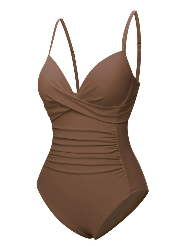 1940s Solid Bandage One-Piece Swimsuit, vintage swimsuit, pin-up swimwear - perfect for women who love vintage and retro fashion