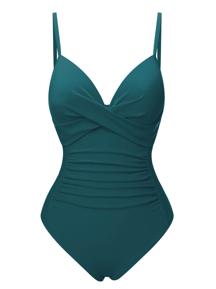 1940s Solid Bandage One-Piece Swimsuit, vintage swimsuit, pin-up swimwear - perfect for women who love vintage and retro fashion