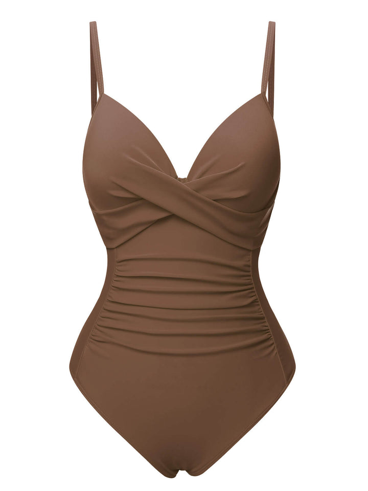 1940s Solid Bandage One-Piece Swimsuit, vintage swimsuit, pin-up swimwear - perfect for women who love vintage and retro fashion