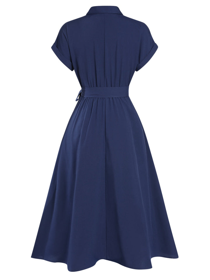 1940s Solid Cap Sleeves Buttoned | 1940s | vintage dress, retro fashion