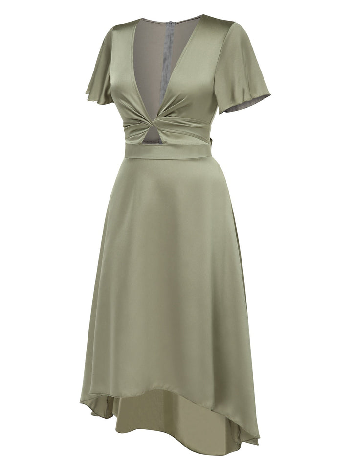 1940s Solid Deep VNeck Twisted | 1940s | vintage dress, retro fashion