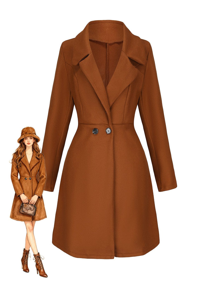 1940s Solid Faux Wool Wide Lapel Swing Coat - vintage fashion, style