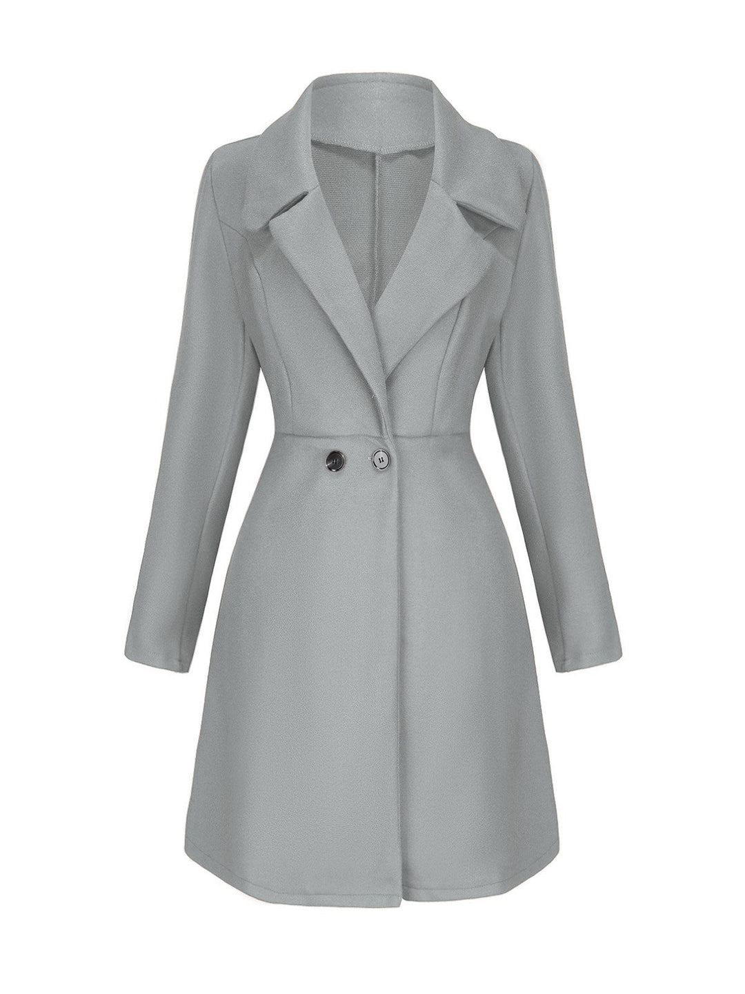 1940s Solid Faux Wool Wide Lapel Swing Coat - vintage fashion, style