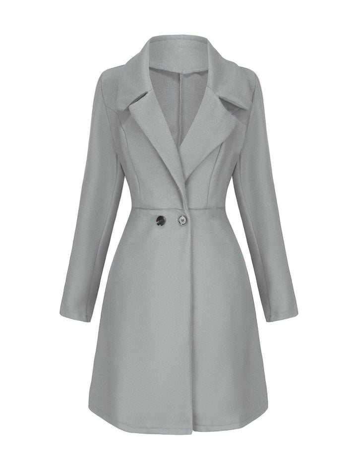 1940s Solid Faux Wool Wide Lapel Swing Coat - vintage fashion, style