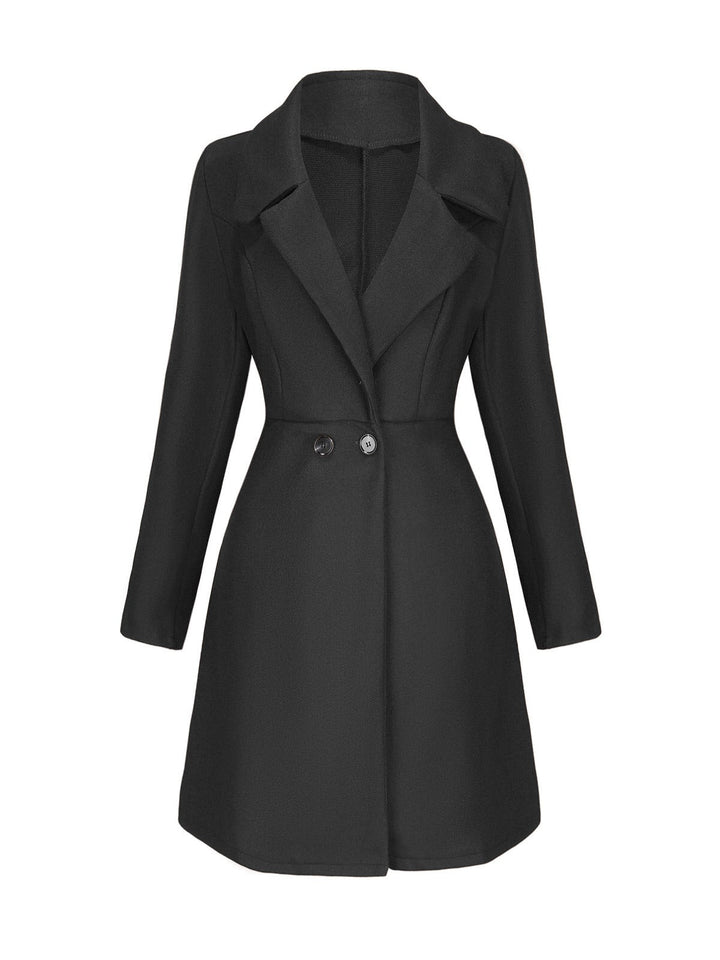 1940s Solid Faux Wool Wide Lapel Swing Coat - vintage fashion, style