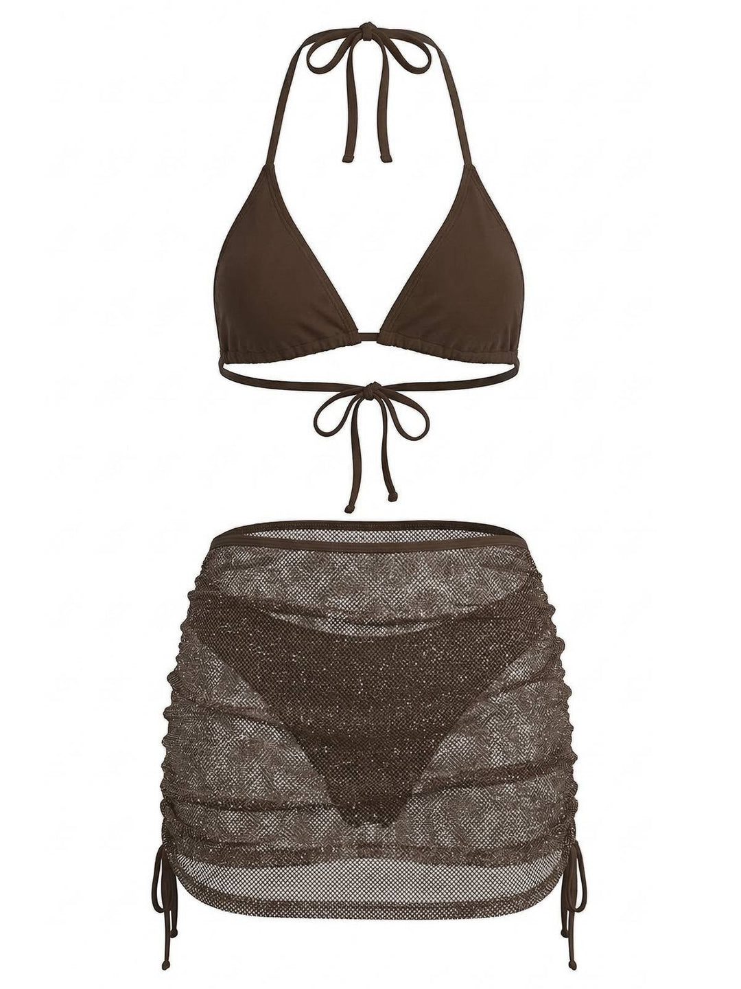1940s Solid Halter Bikini Set &amp; Crochet Cover-Up: beautiful vintage swimwear, retro swimsuit, pin-up style with timeless appeal