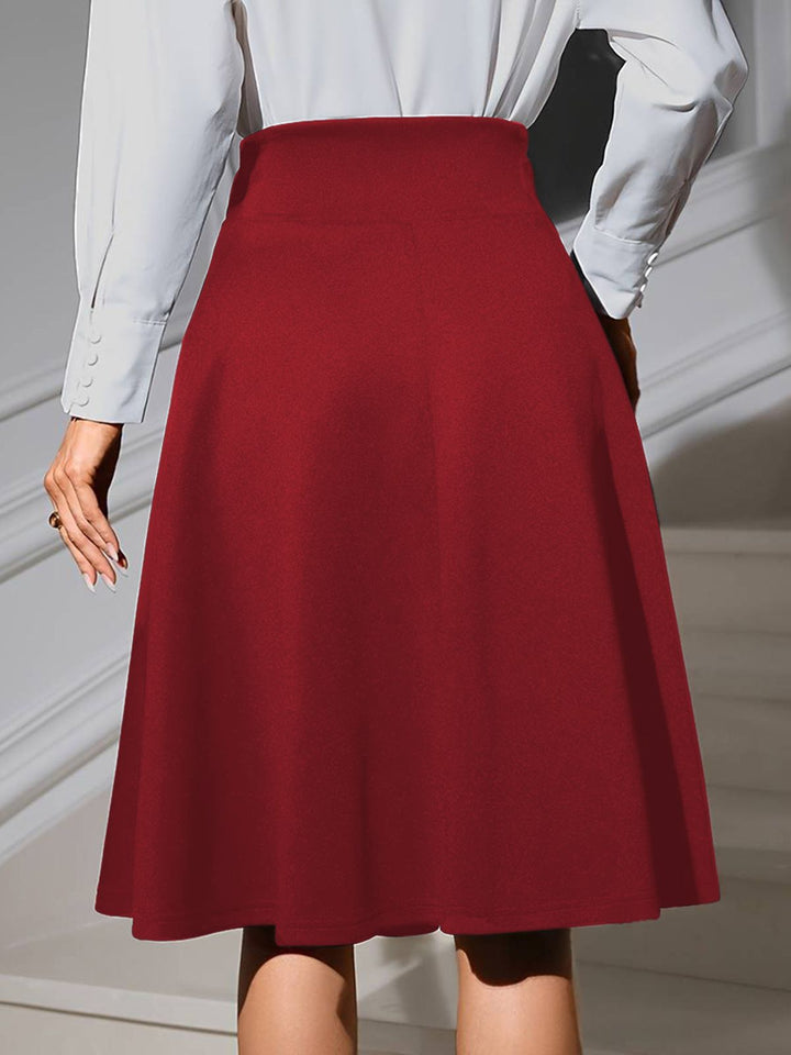 1940s Solid High Waist Lace-Up Skirt: 1940s grace for the woman who dances through life