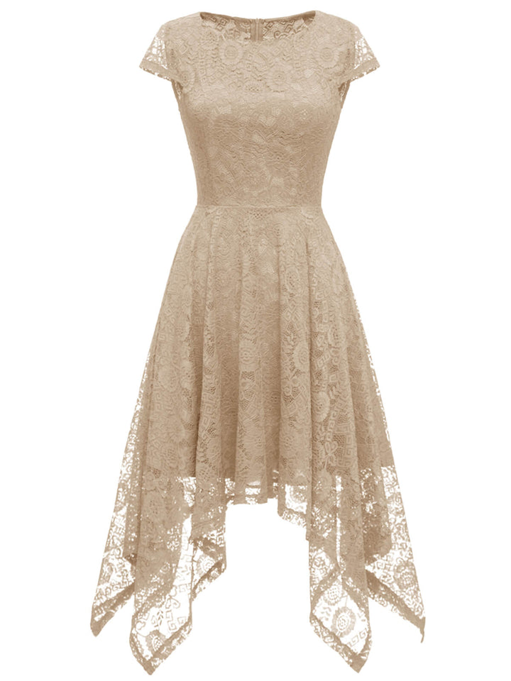 1940s Solid Irregular Hem Dress — a 1940s silhouette that turns sidewalks into runways