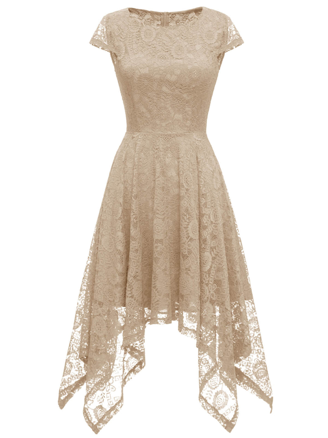 1940s Solid Irregular Hem Dress — a 1940s silhouette that turns sidewalks into runways