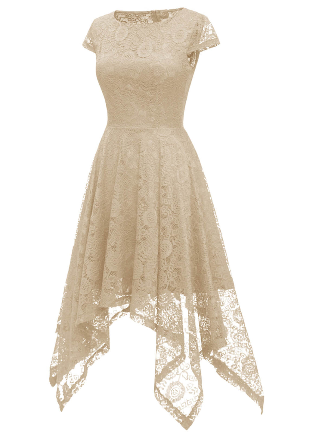She slips into this 1940s Solid Irregular Hem Dress and suddenly it&