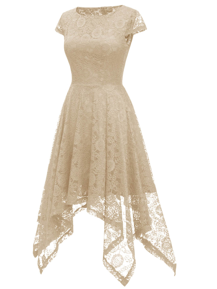 She slips into this 1940s Solid Irregular Hem Dress and suddenly it&