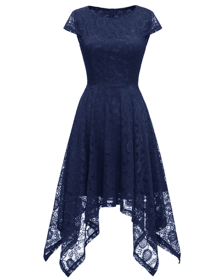She slips into this 1940s Solid Irregular Hem Dress and suddenly it&