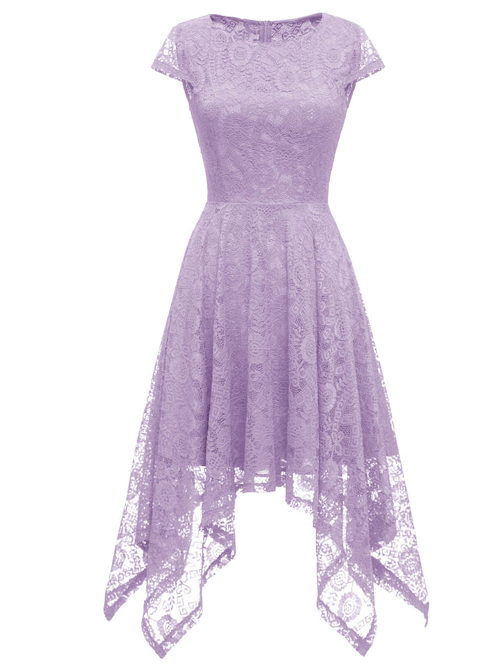 She slips into this 1940s Solid Irregular Hem Dress and suddenly it&
