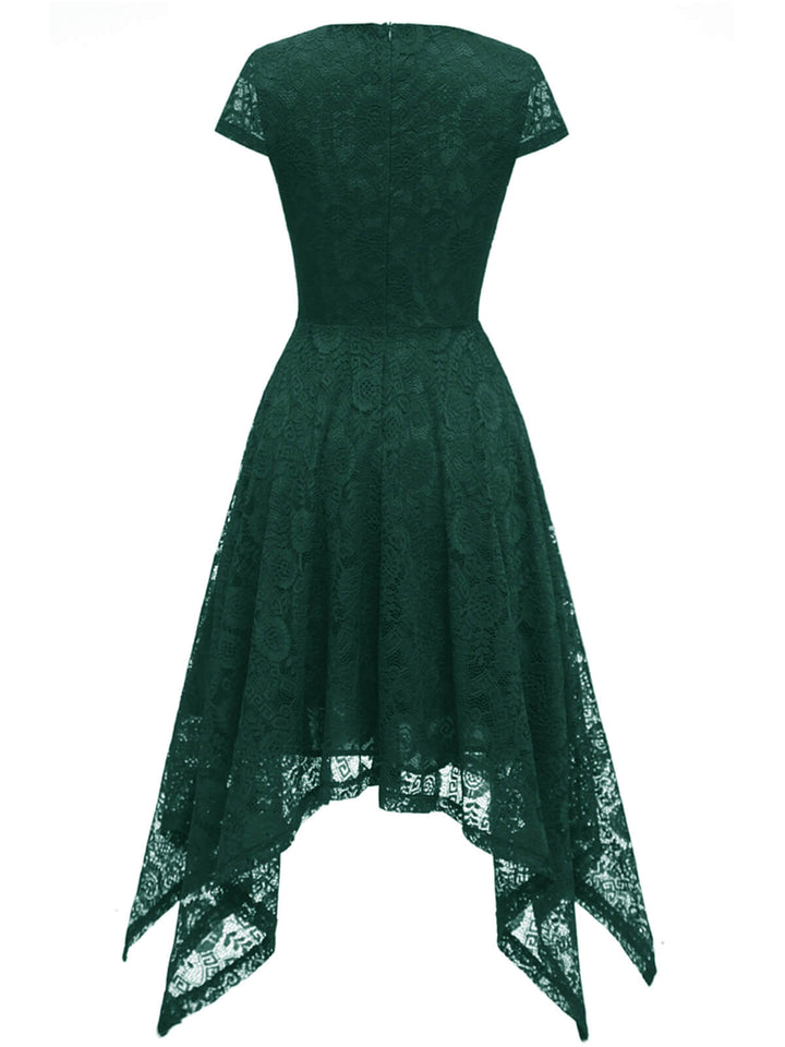 1940s Solid Irregular Hem Dress — a 1940s silhouette that turns sidewalks into runways