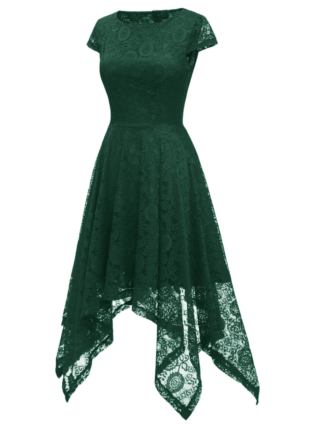 She slips into this 1940s Solid Irregular Hem Dress and suddenly it&