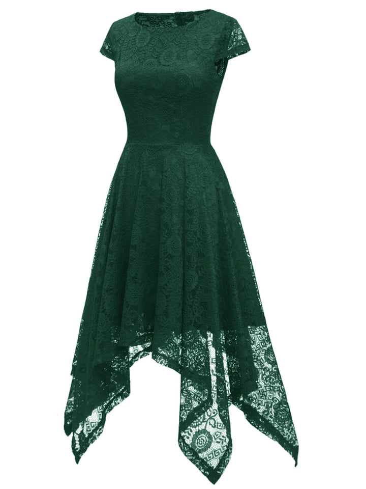 She slips into this 1940s Solid Irregular Hem Dress and suddenly it&