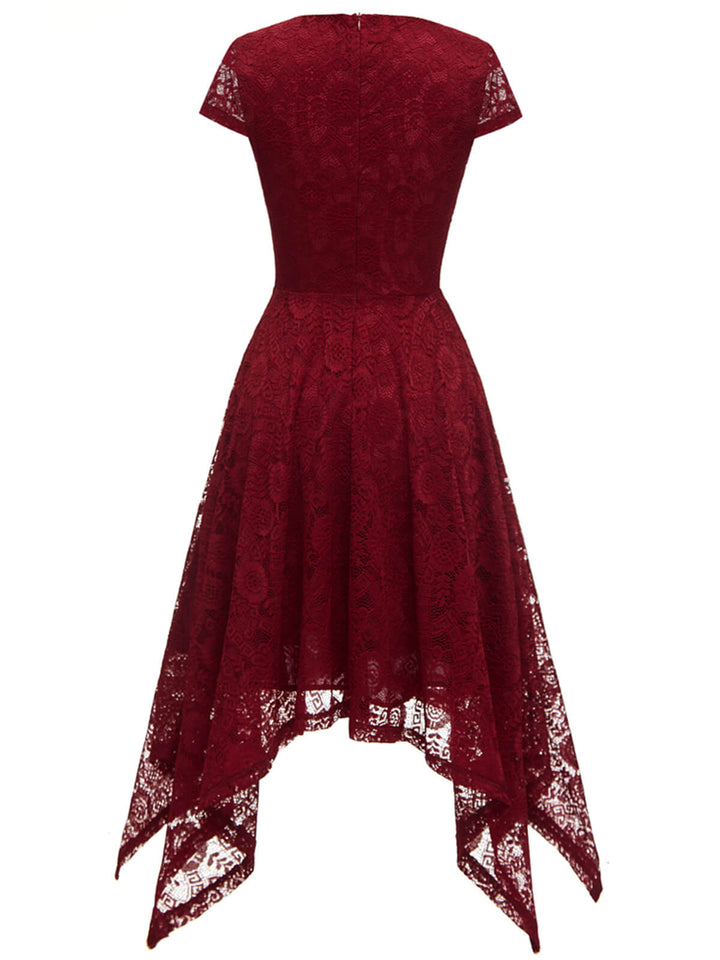 She slips into this 1940s Solid Irregular Hem Dress and suddenly it&